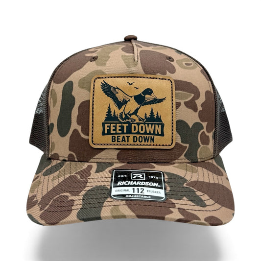 Feet Down Beat Down Leather patch hat