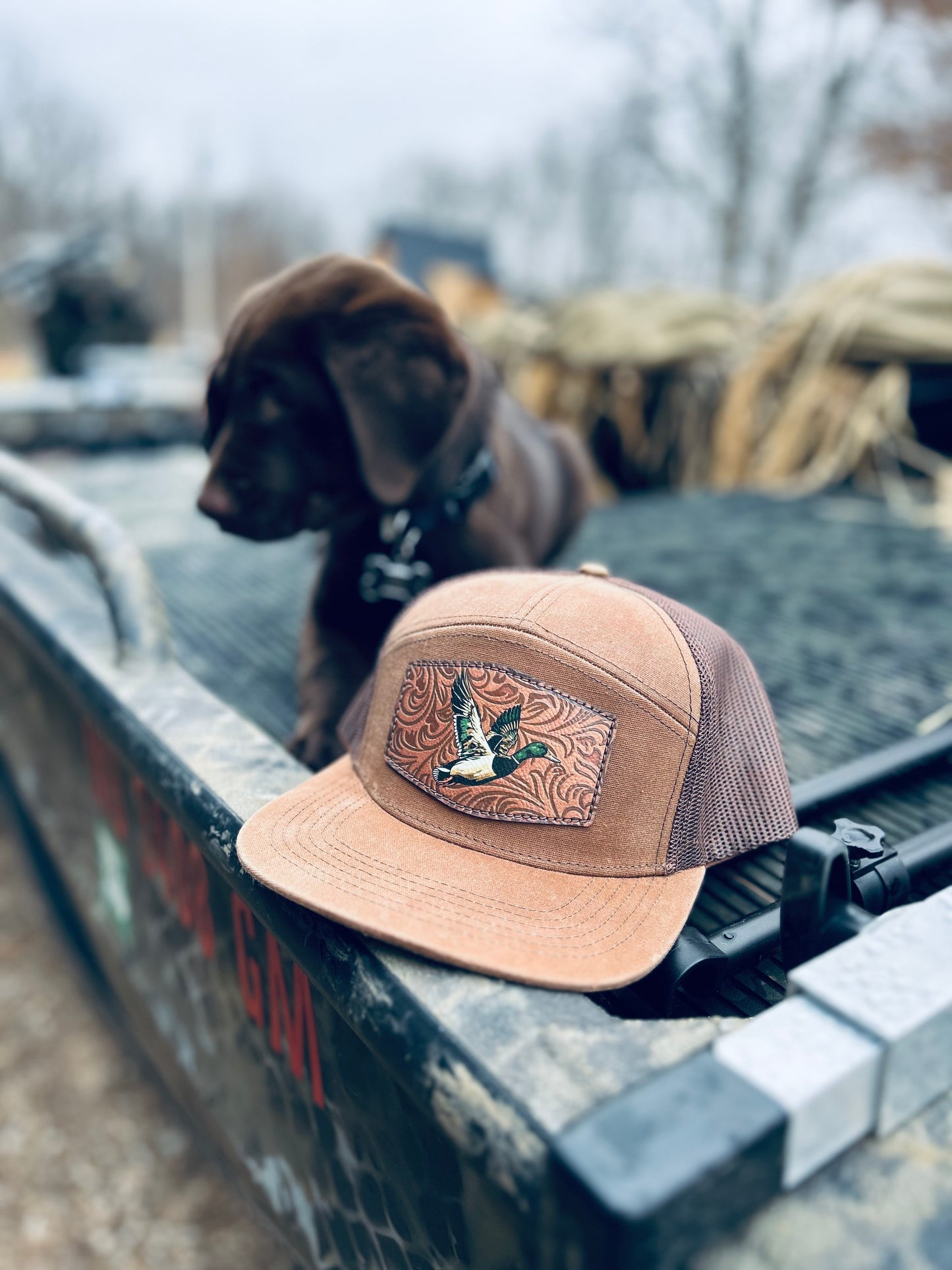 Waxed Canvas Tool Leather Mallard 7 panel