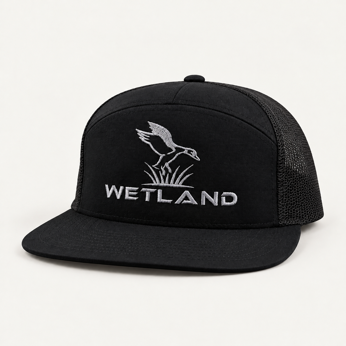 Black 7 Panel Hat