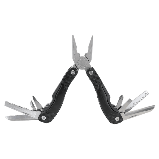 Black Anodized Aluminum 13 Function Multi Tool with Nylon Sheath