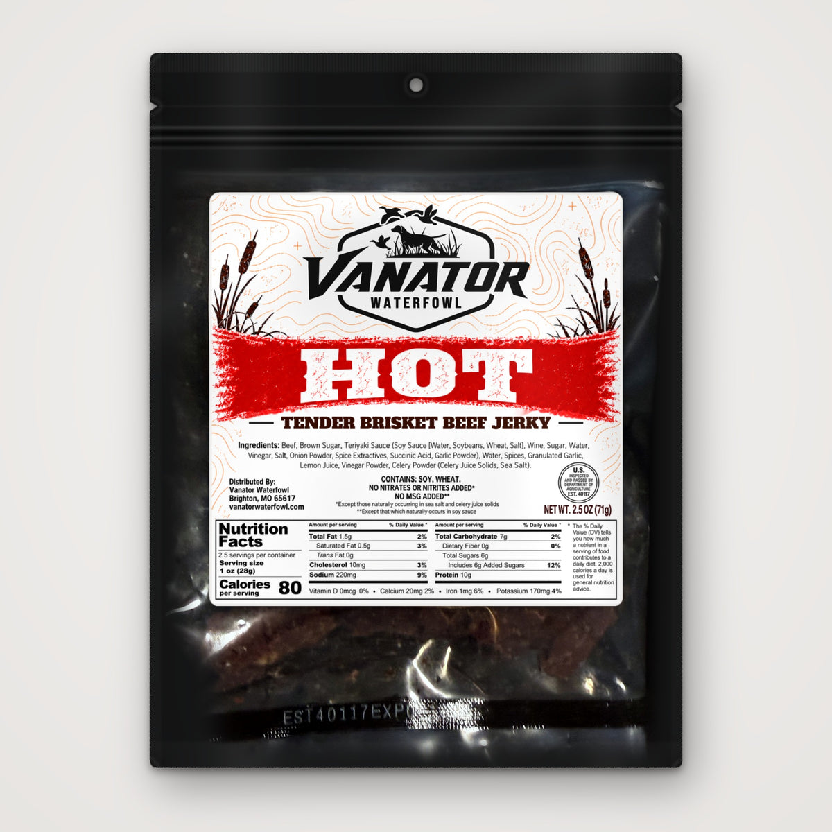 Vanator Hot Tender Brisket Beef Jerky