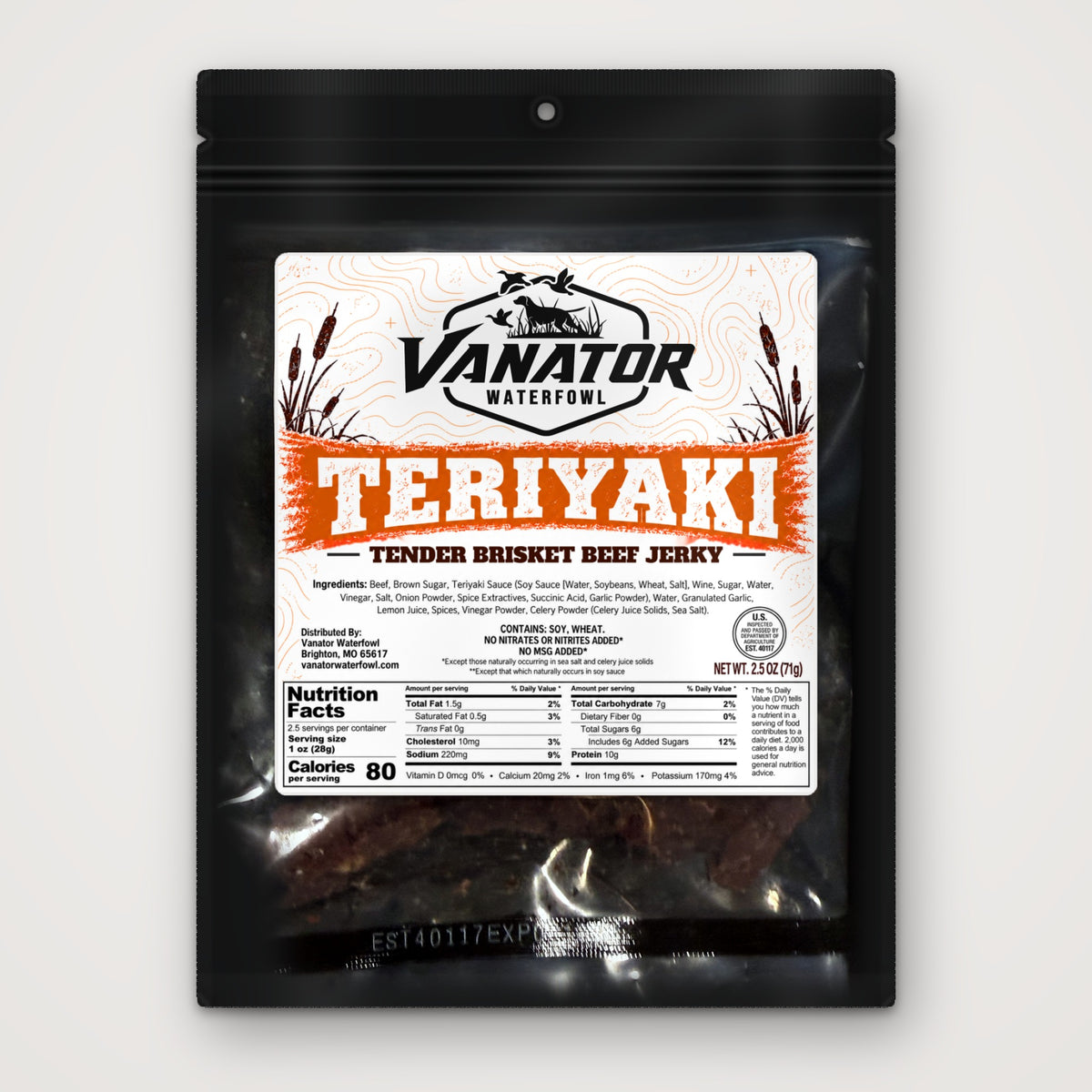 Vanator Teriyaki Tender Brisket Beef Jerky