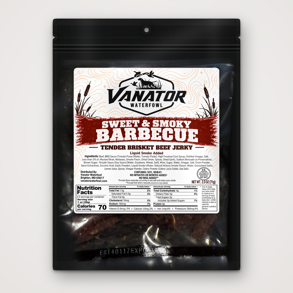 Vanator Sweet & Smoky Barbecue Tender Brisket Beef Jerky