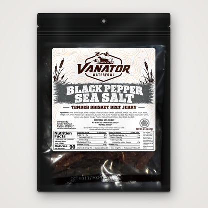 Vanator Black Pepper Sea Salt Tender Brisket Beef Jerky