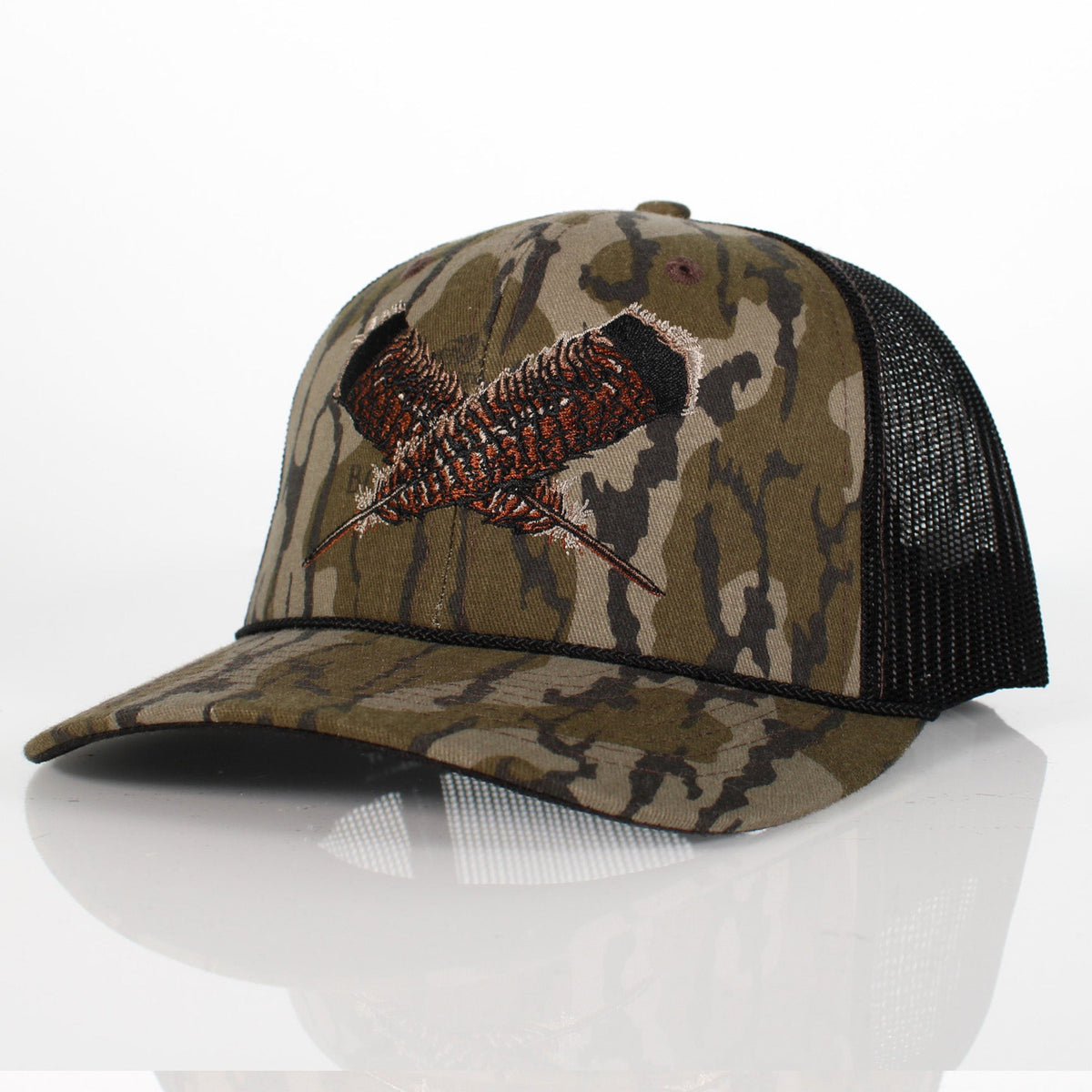 Mossy Oak Bottomland Turkey Feather Meshback Cap