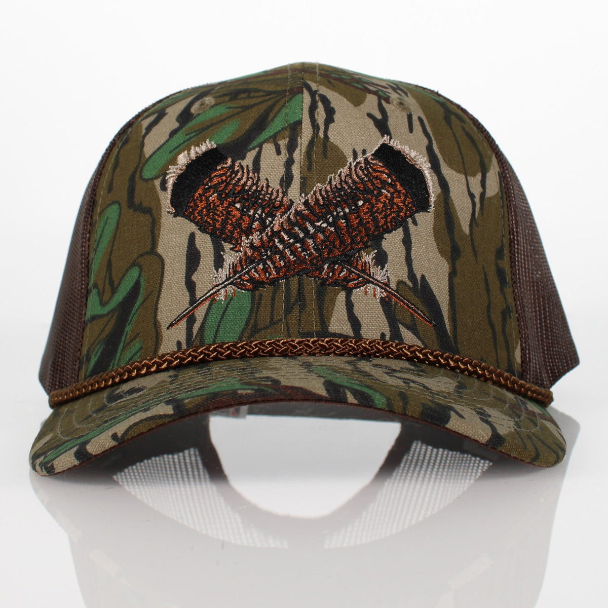 Mossy Oak Bottomland Turkey Feather Meshback Cap
