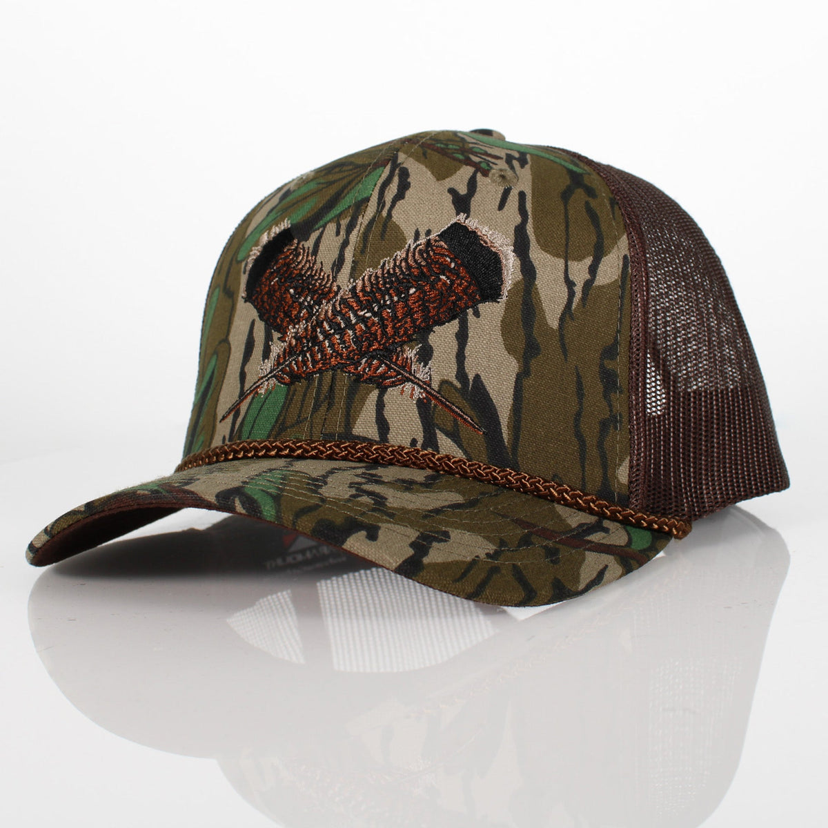 Mossy Oak Bottomland Turkey Feather Meshback Cap