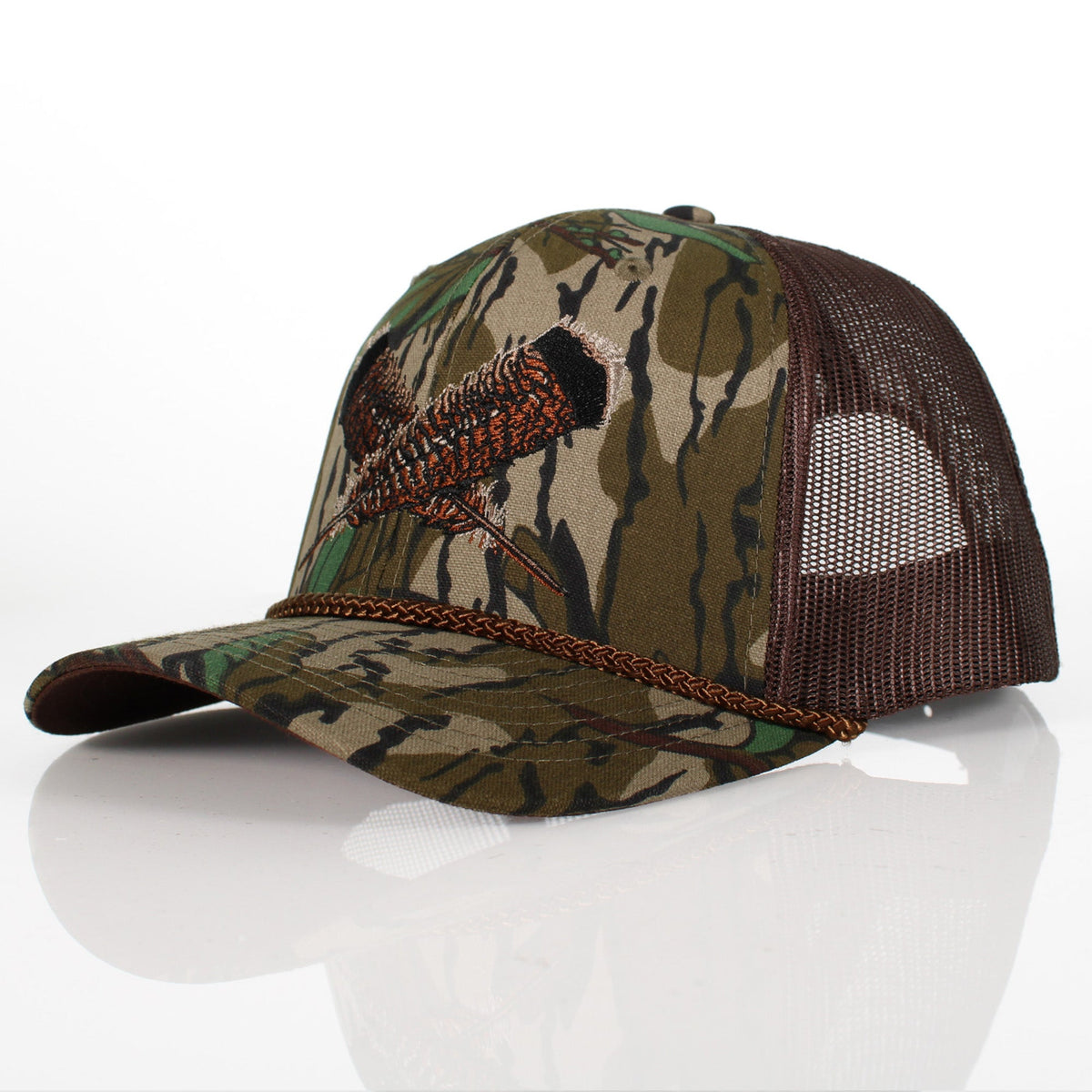 Mossy Oak Bottomland Turkey Feather Meshback Cap