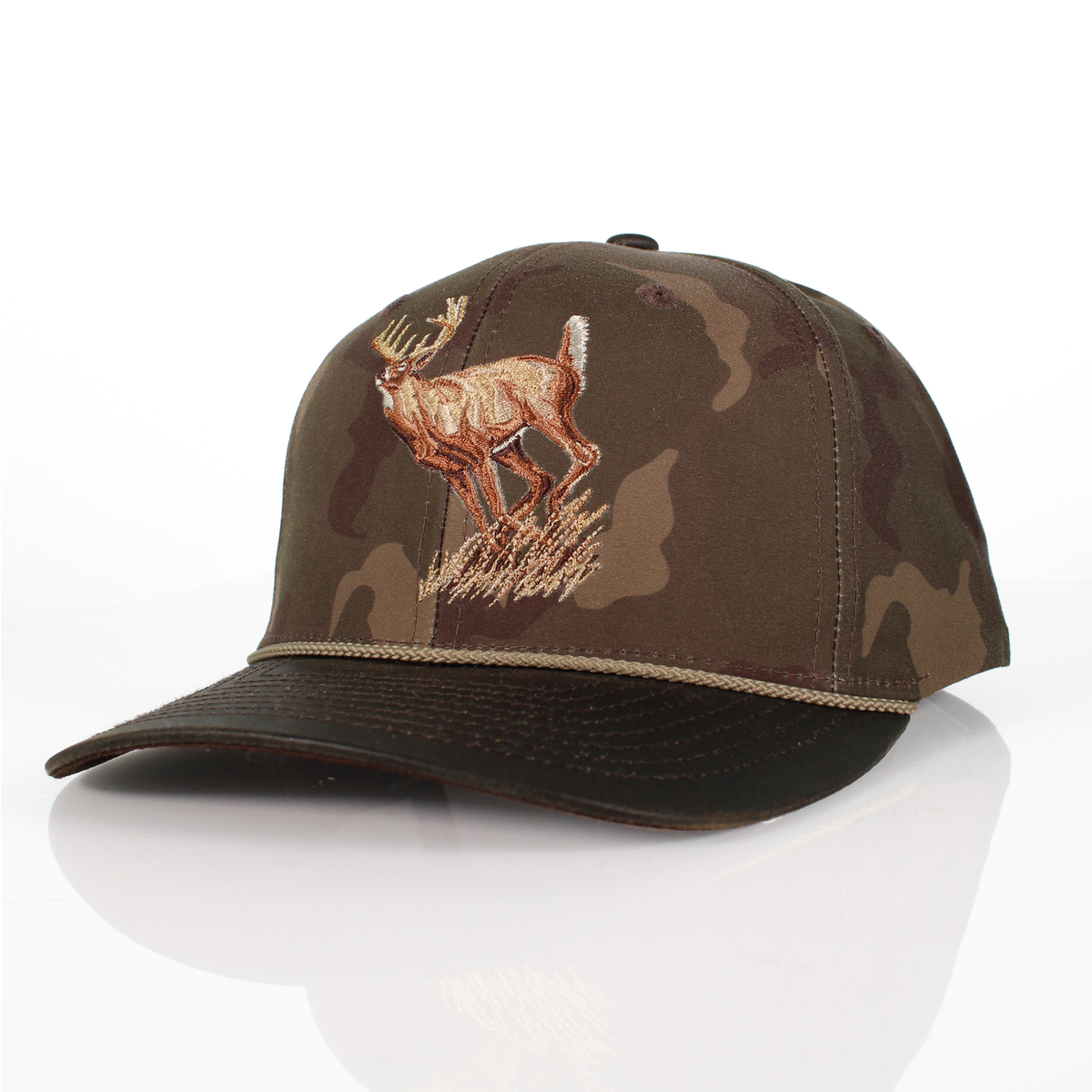 Running Deer 6-Panel Wax Cloth Rope Cap