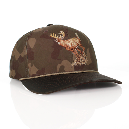 Running Deer 6-Panel Wax Cloth Rope Cap