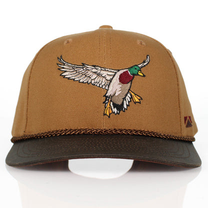 Canvas Mallard Drake Duck Hat with Wax Cloth Visor
