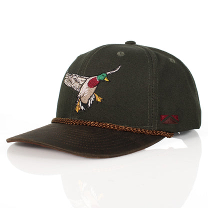 Canvas Mallard Drake Duck Hat with Wax Cloth Visor
